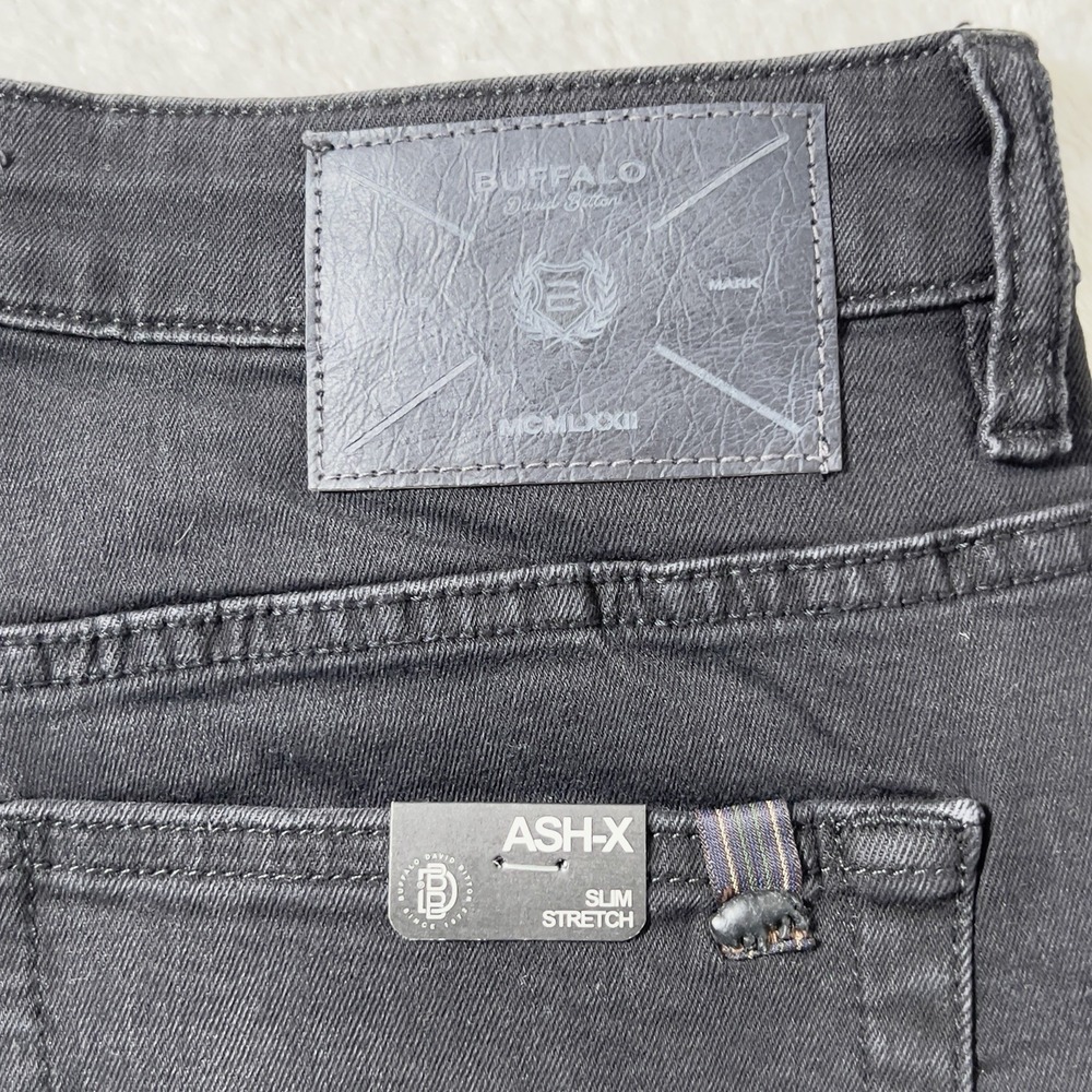 Buffalo David Bitton Jeans Ash-X Slim Stretch Mens Sz 33x34 Black Rinse NWT - Picture 5 of 13